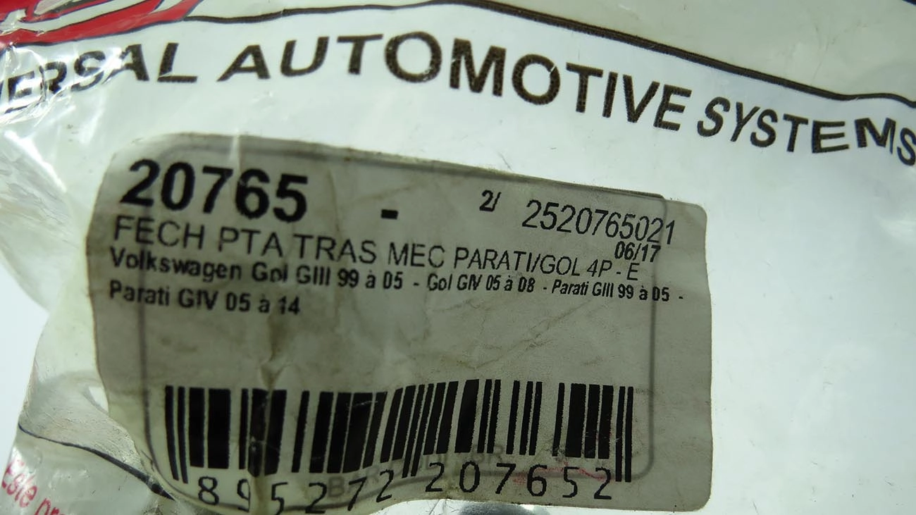 FECHADURA PORTA VW GOL/PARATI 95/ - 4 PORTAS S/TRAVA - TRASEIRA ESQUERDA