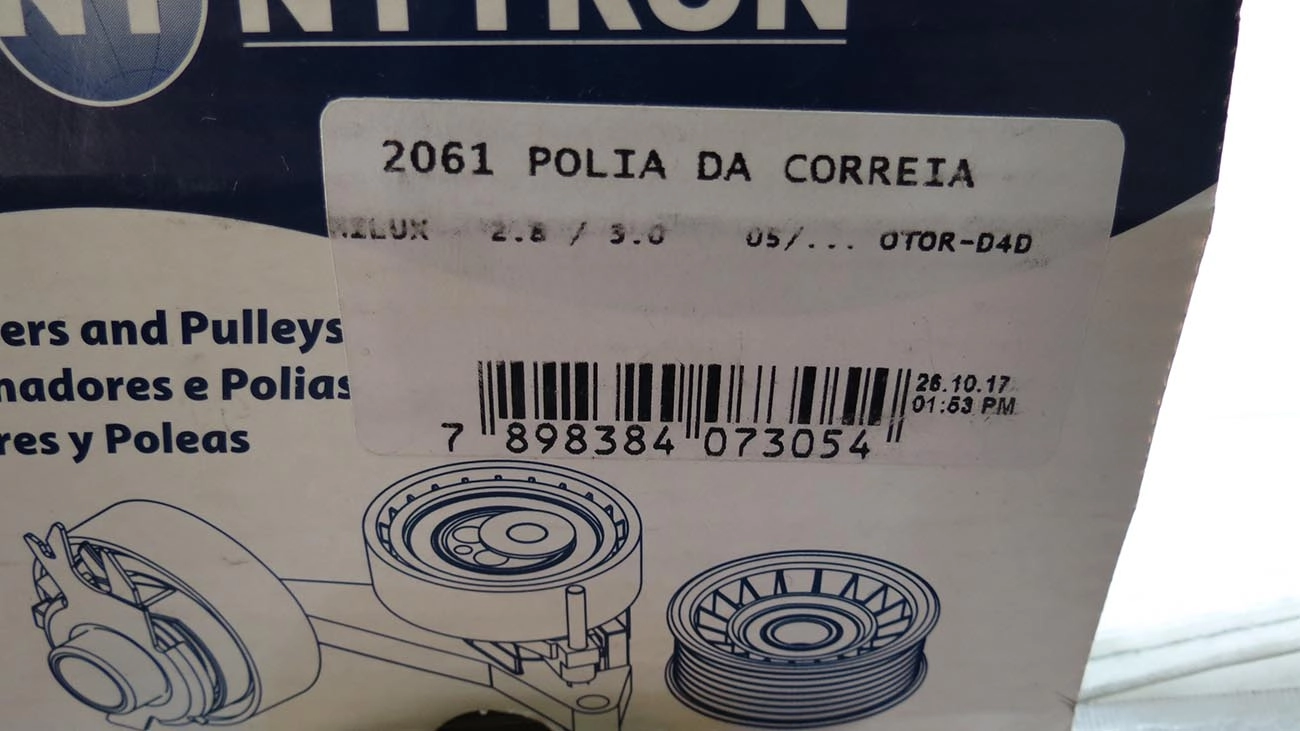 POLIA CORREIA DO MOTOR - TOYOTA HILUX 2005/