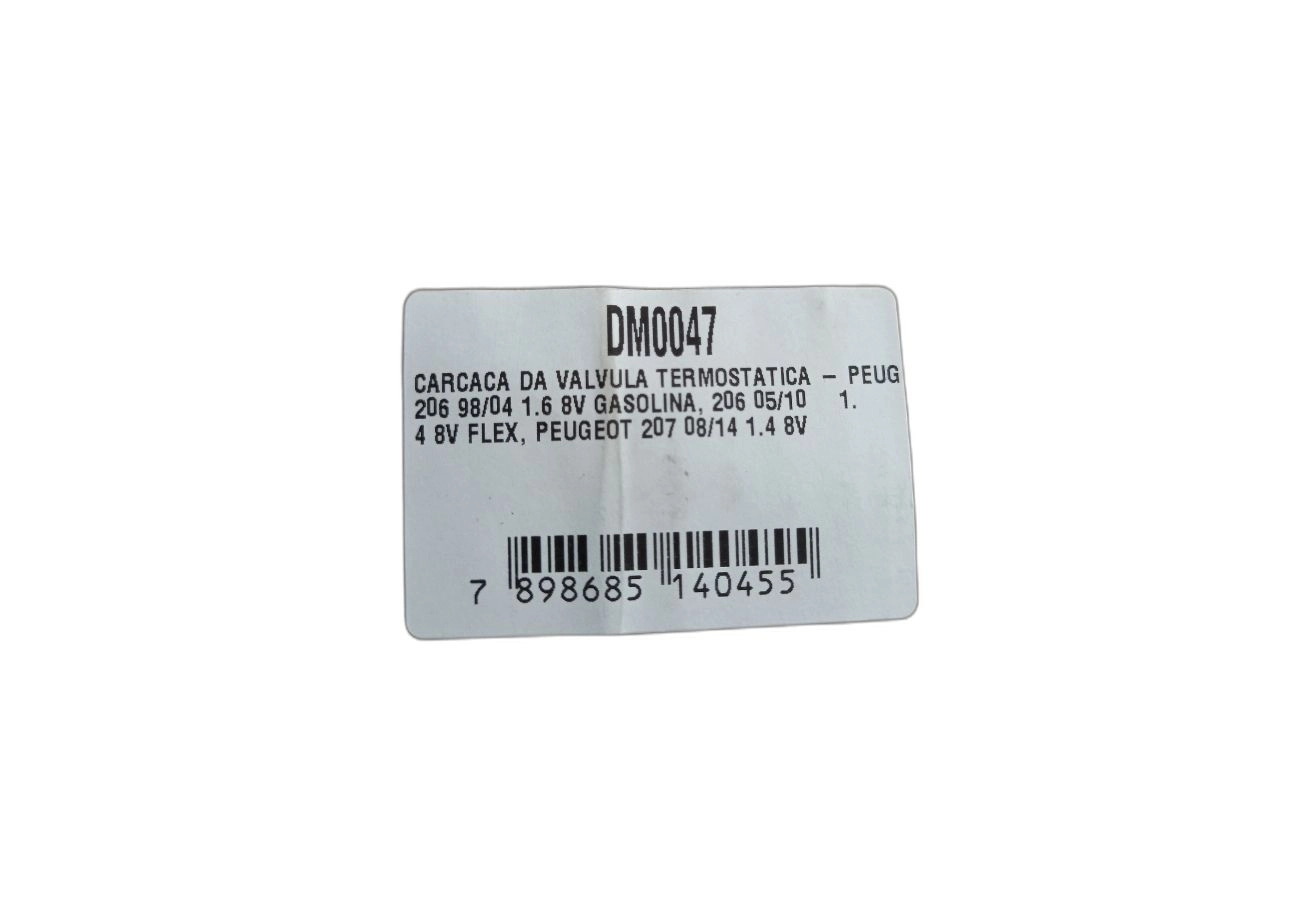 CARCAÇA ALUMÍNIO VÁLVULA TERMOSTÁTICA CITROEN C3 1.4 - PEUGEOT 206 1.4 05/ - MOTOR TU3JP SEM VÁLVULA