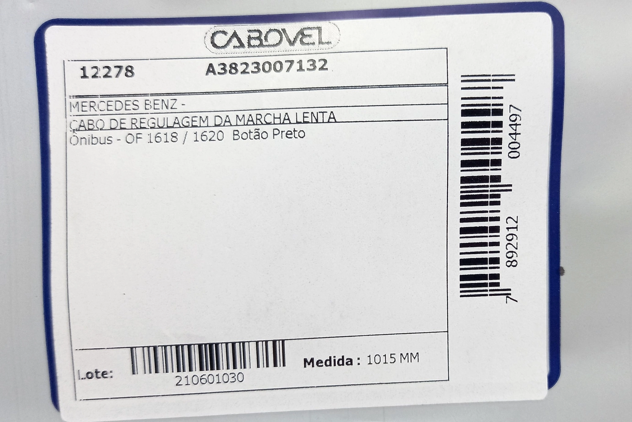 CABO LENTA MB OF-1618/1620 - BOTAO PRETO 1015MM