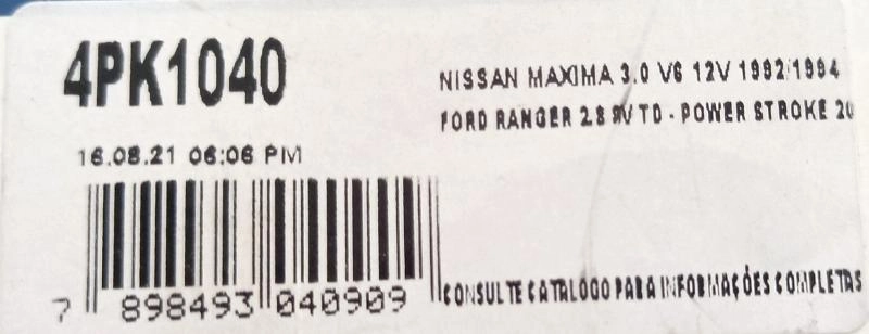 CORREIA POLY V - FORD RANGER 2.8 POWER STROKE 2001/2004 - GIR/ACD