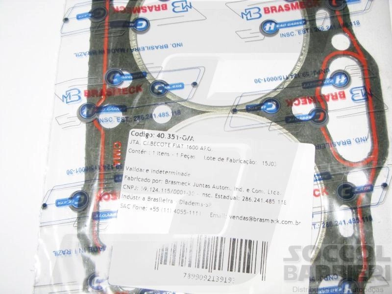 JUNTA CABECOTE FIAT UNO/PREMIO/ELBA/FIORINO 1.6 90/96 - TIPO 1.6 IE  ARGENTINO