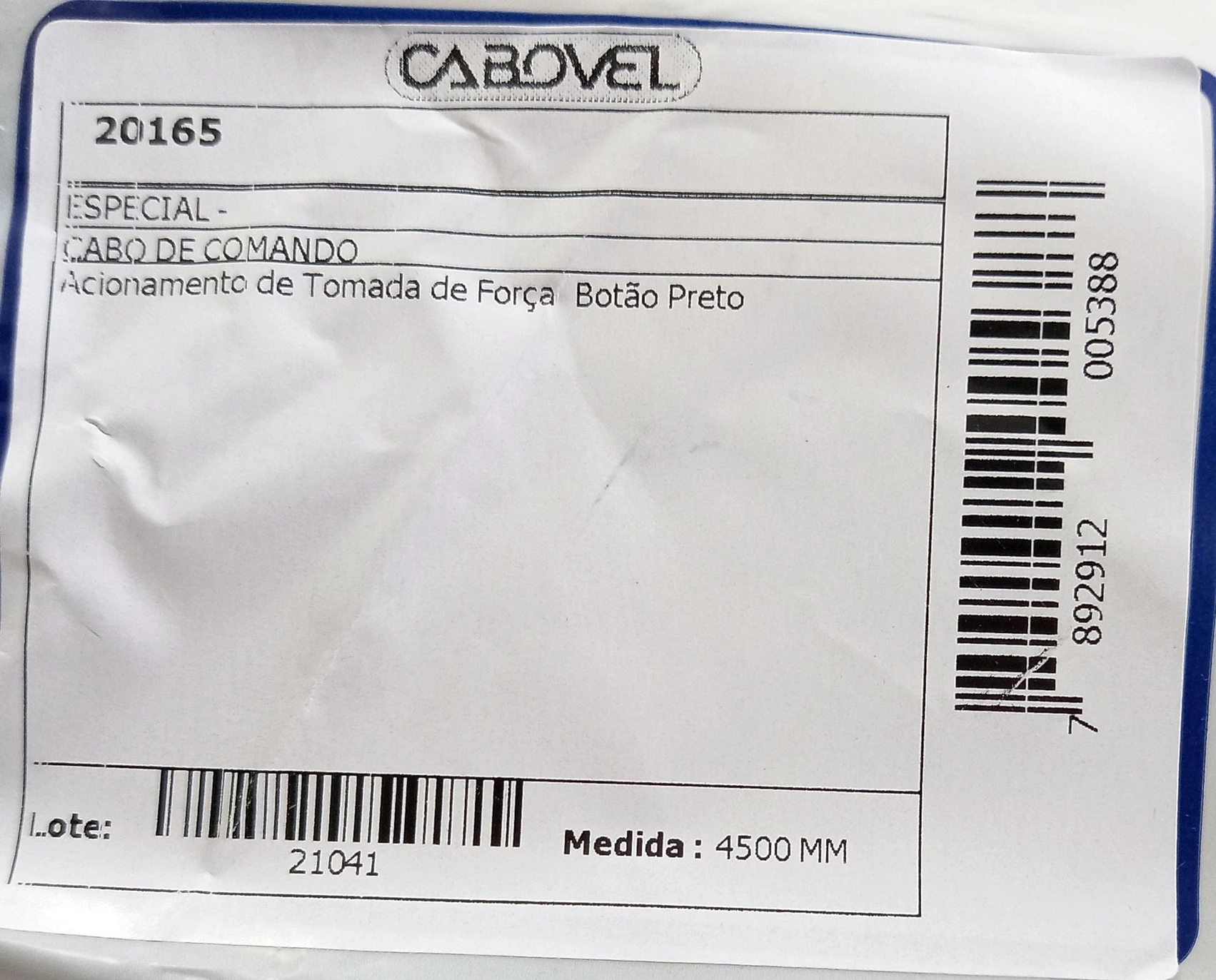 CABO TOMADA DE FORCA - BOTAO PRETO 4500