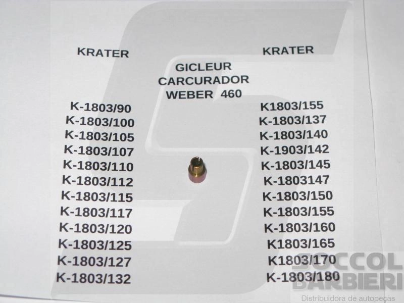 GICLEUR CARBURADOR 125 WEBER 460