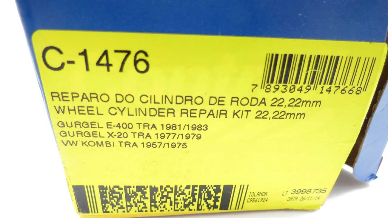 REPARO CILINDRO RODA 22.22MM VW KOMBI 57/75 7/8 TRASEIRO