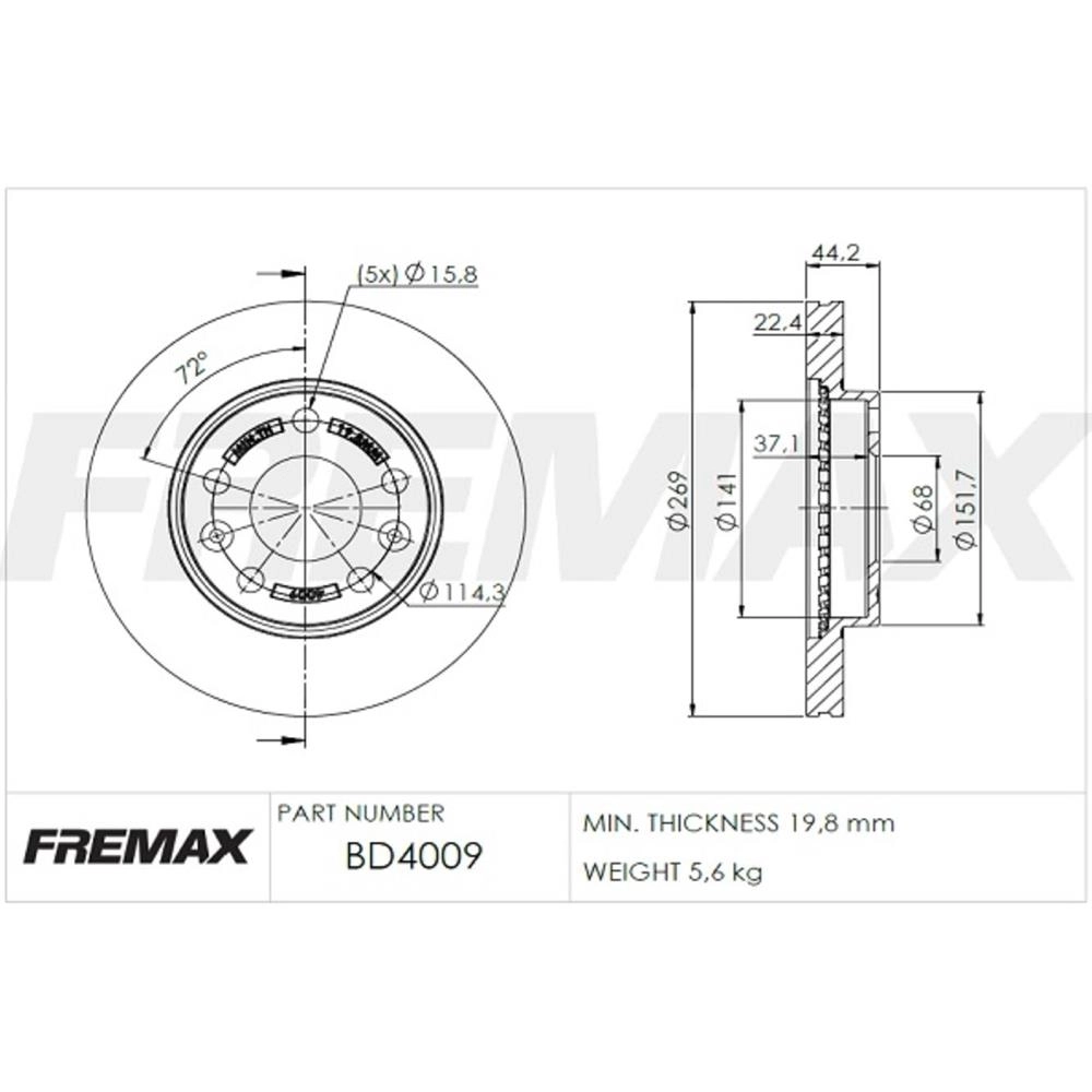 DISCO DE FREIO DIANTEIRO RENAULT DUSTER 1.6/2.0 11/ - CAPTUR 17/ - OROCH 17/ - VENTILADO 269MM