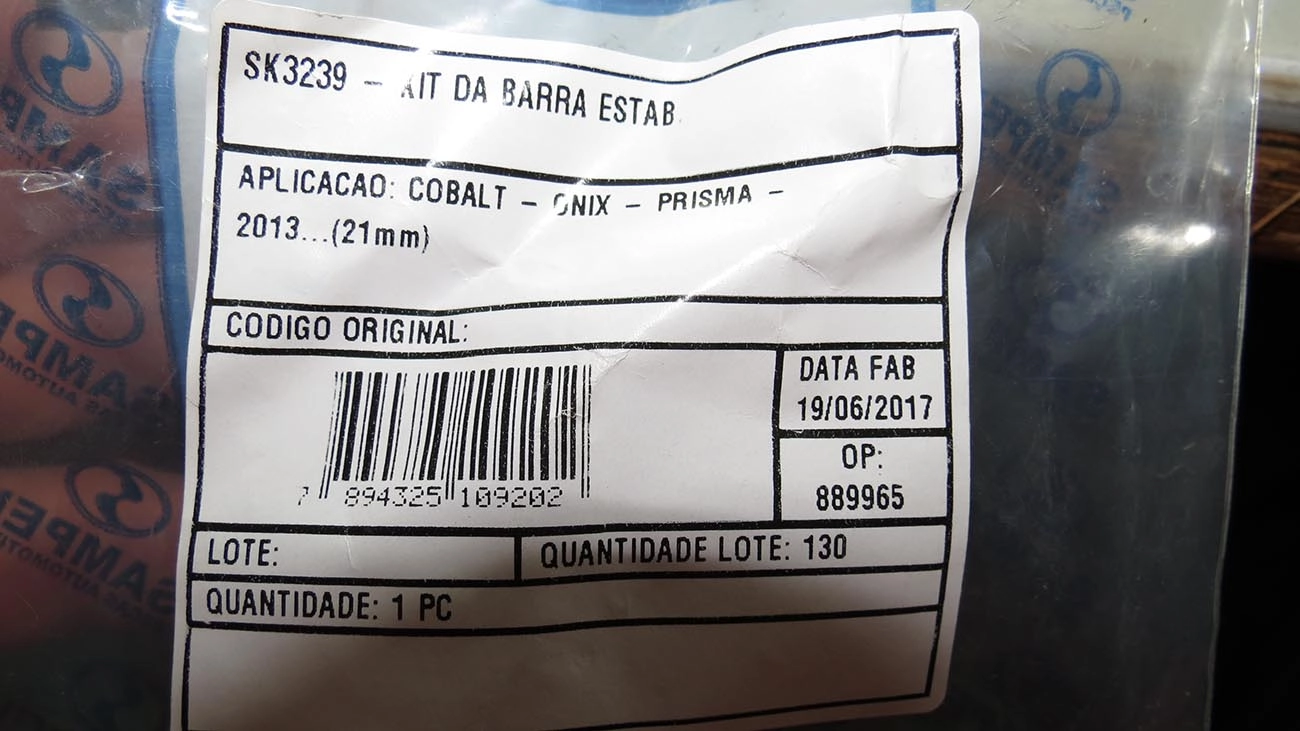 KIT BARRA ESTABILIZADORA GM COBALT/SPIN 2012/