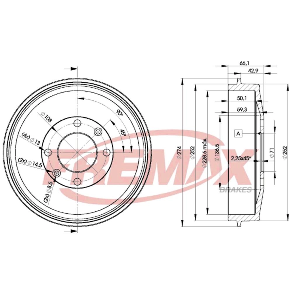 TAMBOR FREIO TRASEIRO CITROEN BERLINGO 97/03 XSARA 97/05 PICASSO 00/12 PEUGEOT 306 97/07 405 93/95 PARTNER