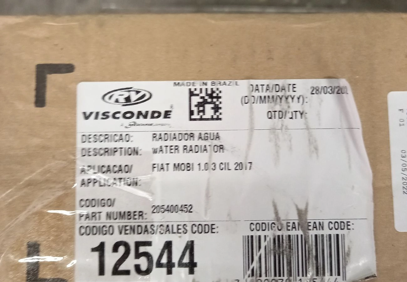 RADIADOR FIAT MOBI 1.0 17/19 FIREFLY - UNO 1.0/1.3 17/19 - COM OU SEM AR CONDICIONADO/MANUAL
