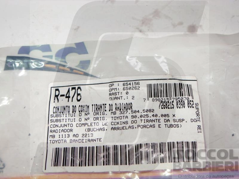 CONJUNTO COXINS TIRANTE SUSPENSÃO RADIADOR BUCHA MB 1111/1113/1313/1513/2220 COMPLETO