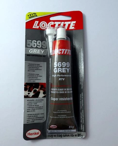 ADESIVO SILICONE NEUTRO ALTA TEMPERATRURA 85G CINZA - LOCTITE 5699 CAIXA COM 12