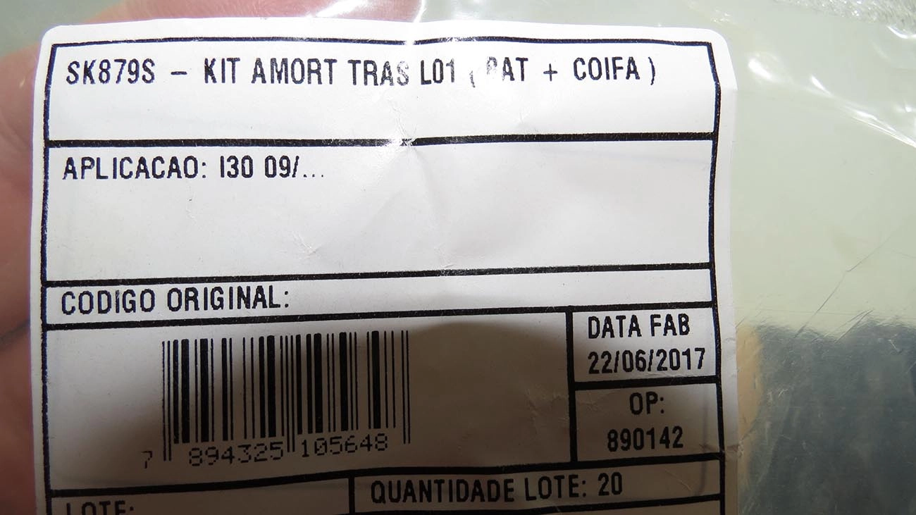 KIT AMORTECEDOR TRASEIRO HYUNDAI I30 09/12 - BATENTE/COIFA