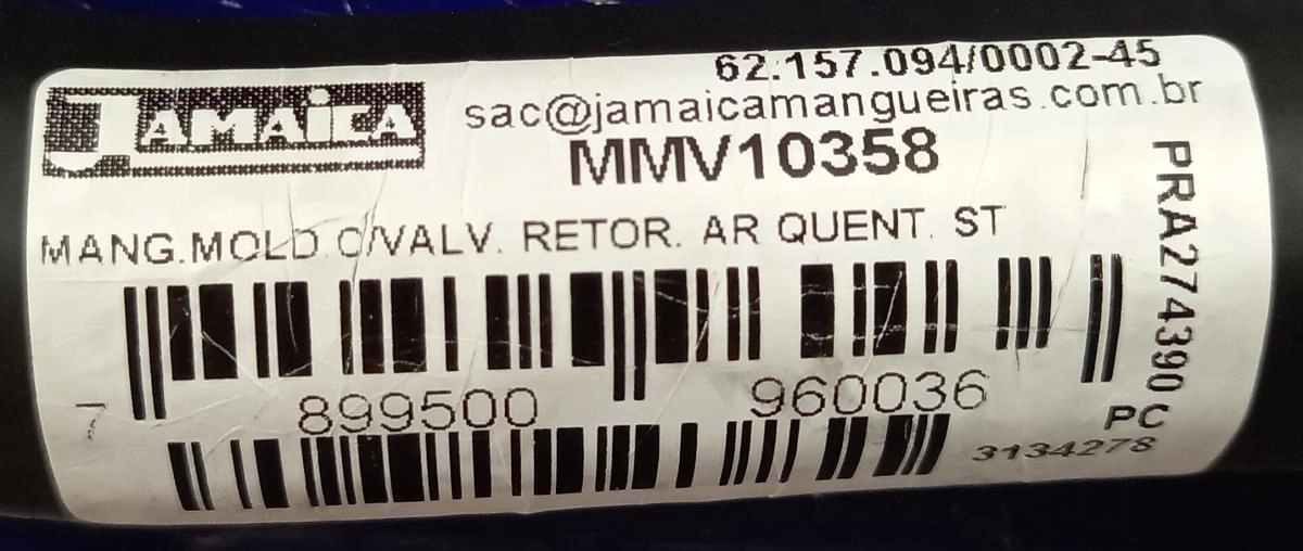 MANGUEIRA RETORNO DO AR QUENTE FIAT STILO 1.8 16V 2003/
