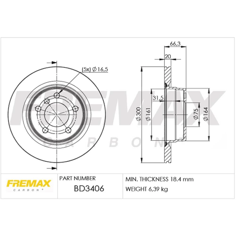 DISCO FREIO TRASEIRO VENTILADO 300MM BMW 118 1.6 10/15 120E87 05/12 125 2.0 13/