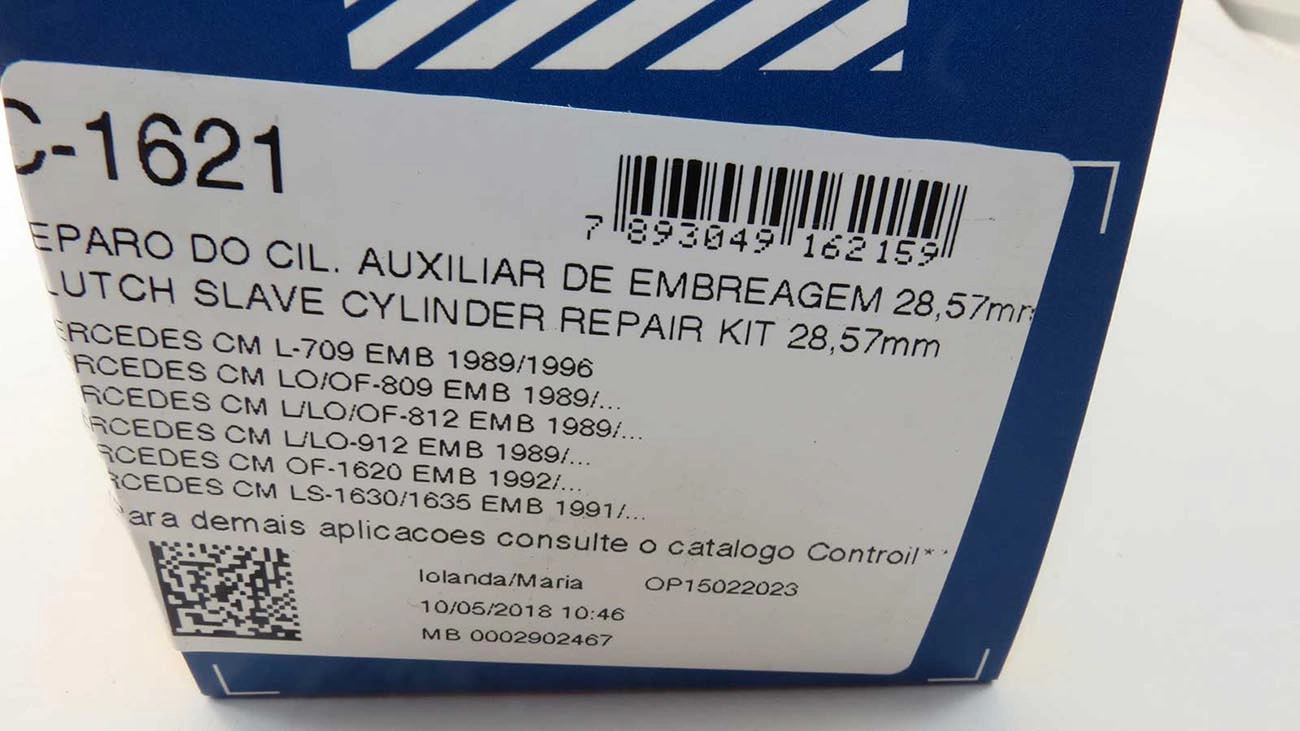 REPARO CILINDRO AUXILIAR EMBREAGEM 28.57MM MB 709/809/812/912/OF-1618/1620/1630/1635/1938 1.1/8