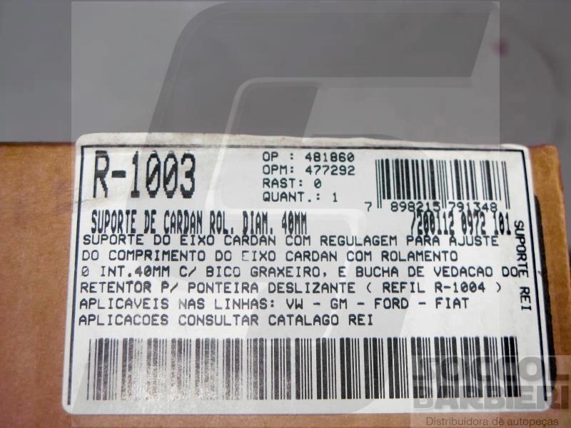 SUPORTE DO CARDAN VW 6.80/6.90/7.90/11.130/13.130/14.140/14.150/8.140 - 40MM