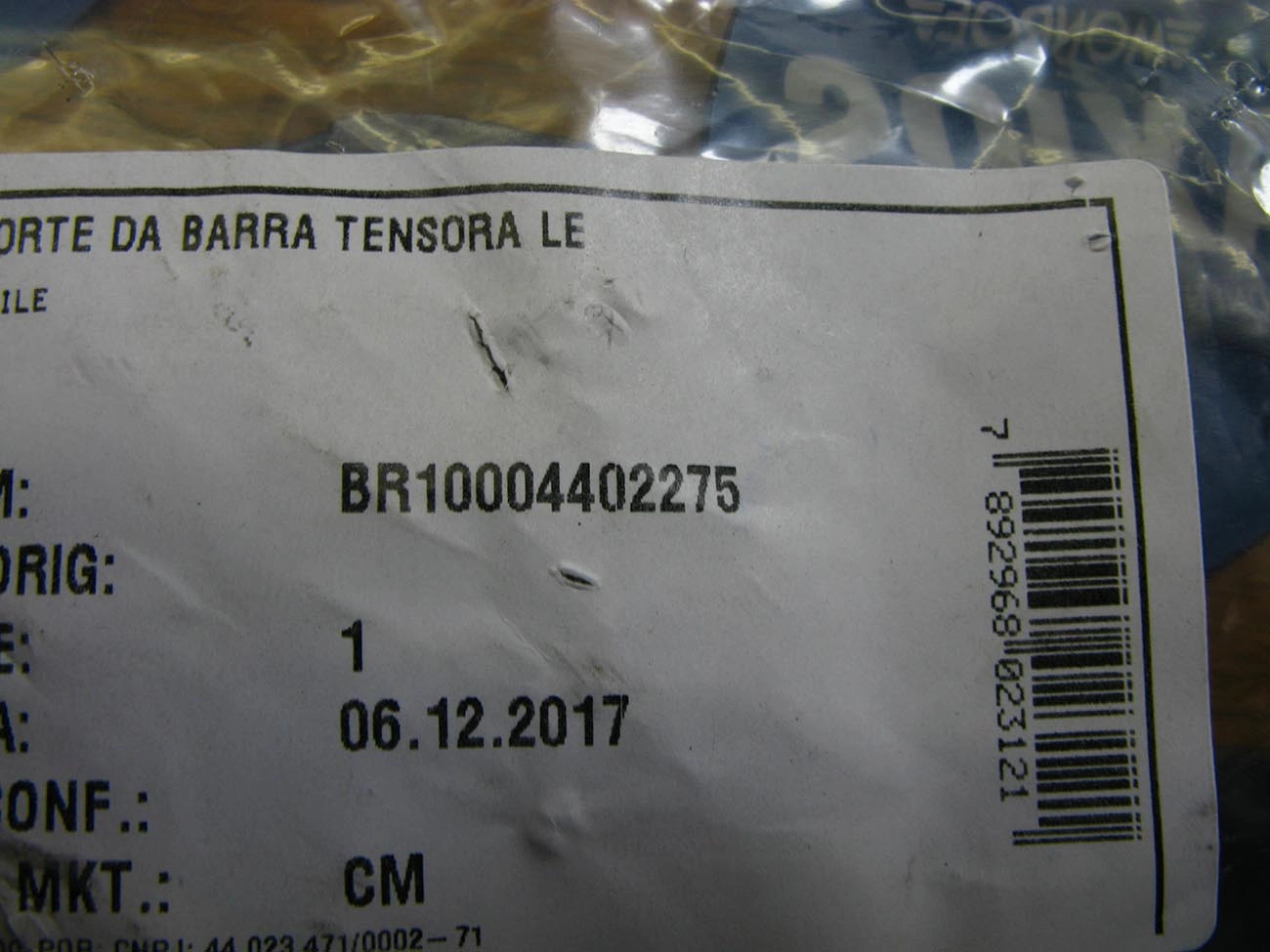 SUPORTE DA BARRA TENSORA ESQUERDO GM AGILE 09/14 - NOVA MONTANA 11/ - MORCEGUINHO