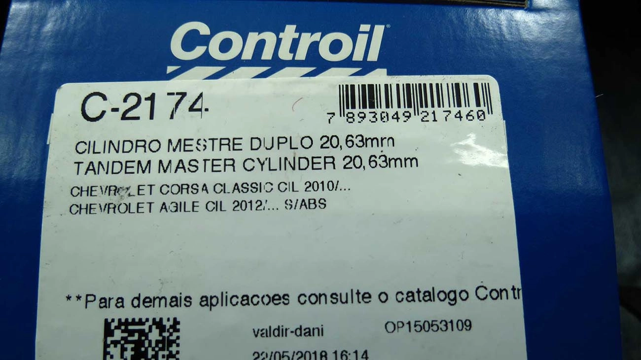 CILINDRO MESTRE FREIO SEM ABS GM CORSA CLASSIC 2010/ - AGILE 2012/