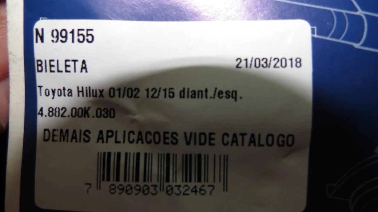 BIELETA DIANTEIRA ESQUERDA TOYOTA HILUX 05/22 - SW4 05/22 - 4RUNNER 09/15 - LAND CRUISER PRADO 02/09