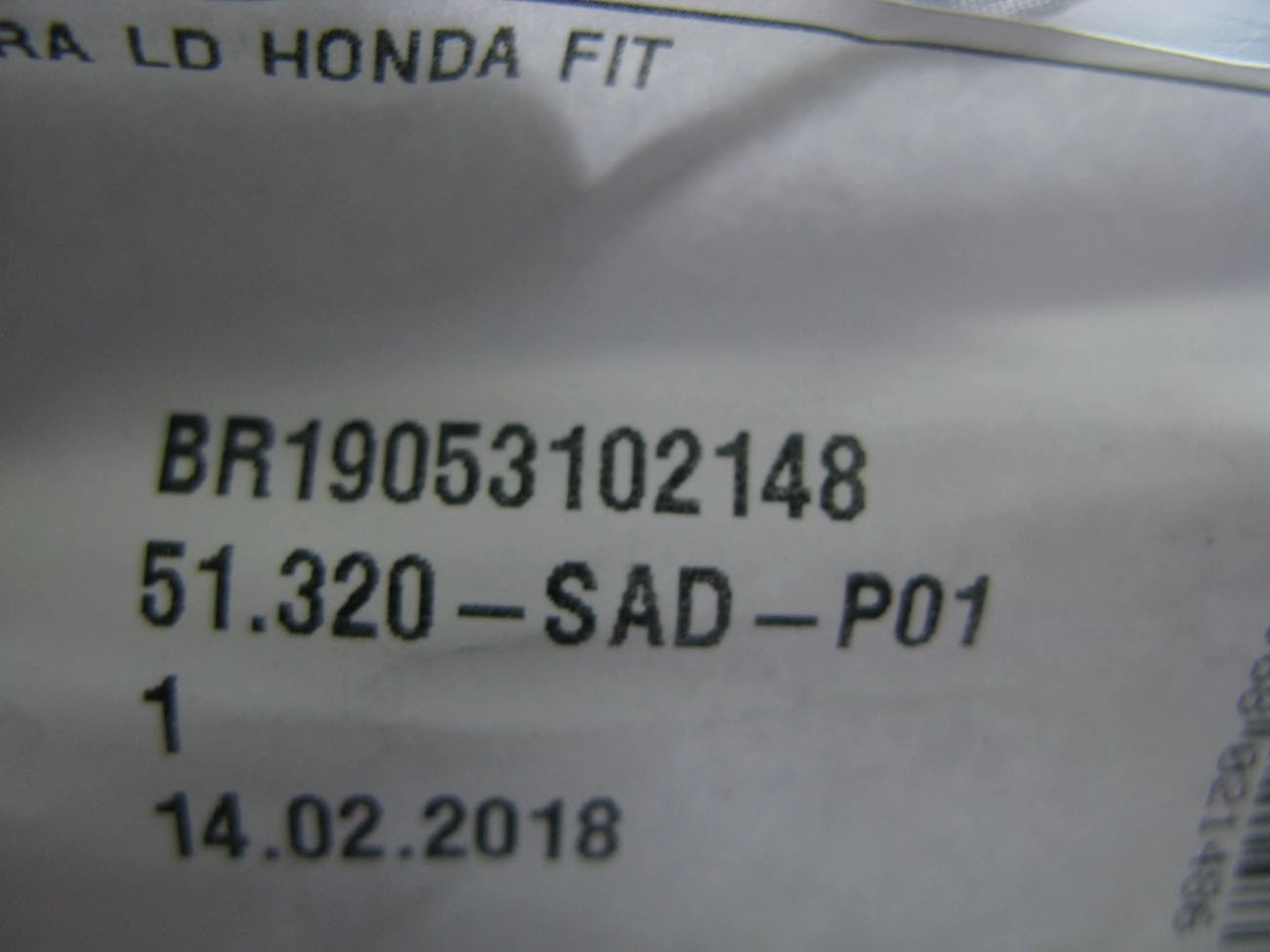 BIELETA DIANTEIRA DIREITA HONDA FIT 03/08 - WR-V 17/18