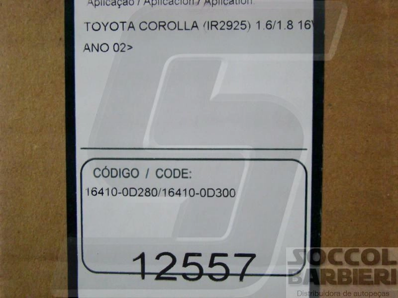 RADIADOR TOYOTA COROLLA 1.6/1.8 16V 02/08 - COROLLA FIELDER 1.8 02/08 FLEX - C/S ACD - MANUAL