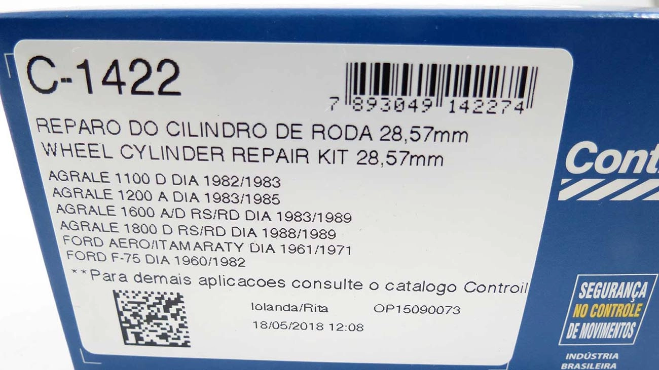 REPARO CILINDRO RODA 28.57MM WILLYS F-75 60/82 AERO 61/71 1-1/8 DIANTEIRO