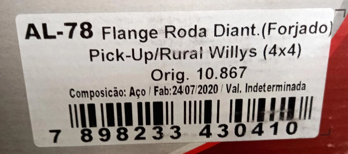 FLANGE MANGA EIXO WILLYS JEEP/RURAL/F-75 4X4 - RODA DIANTEIRA