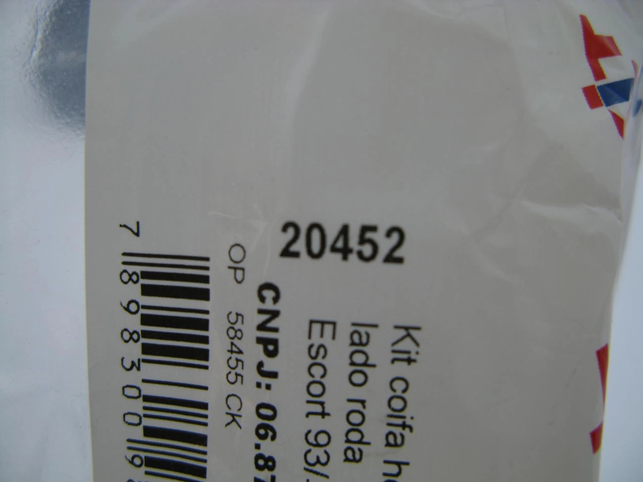 KIT REPARO COIFA HOMOCINÉTICA LADO RODA FORD ESCORT/VERONA 93/ 22X78X104MM