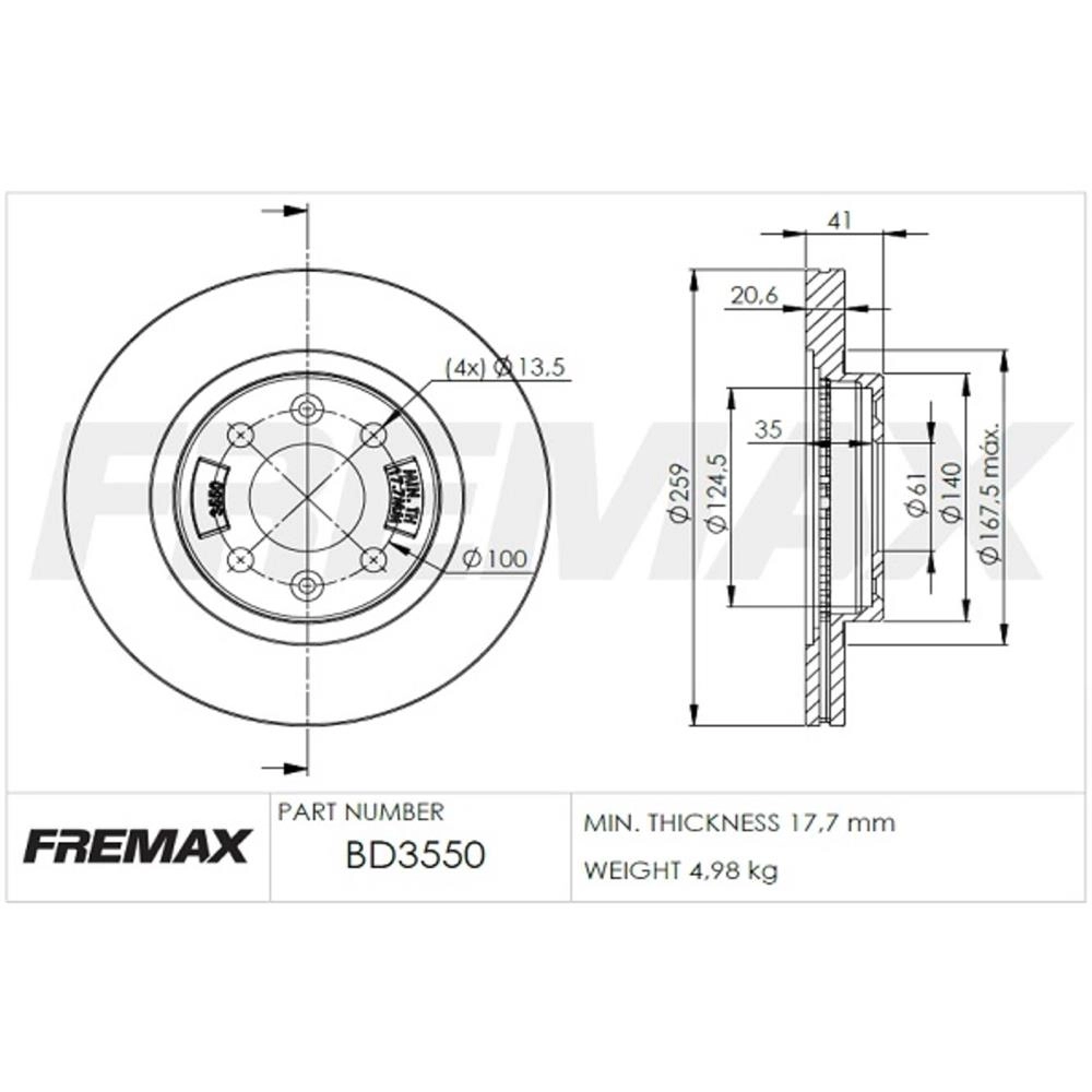 DISCO FREIO DIANTEIRO VENTILADO 259MM RENAULT CLIO/KANGOO 97/ LOGAN 1.6 SCENIC/MEGANE 95/99