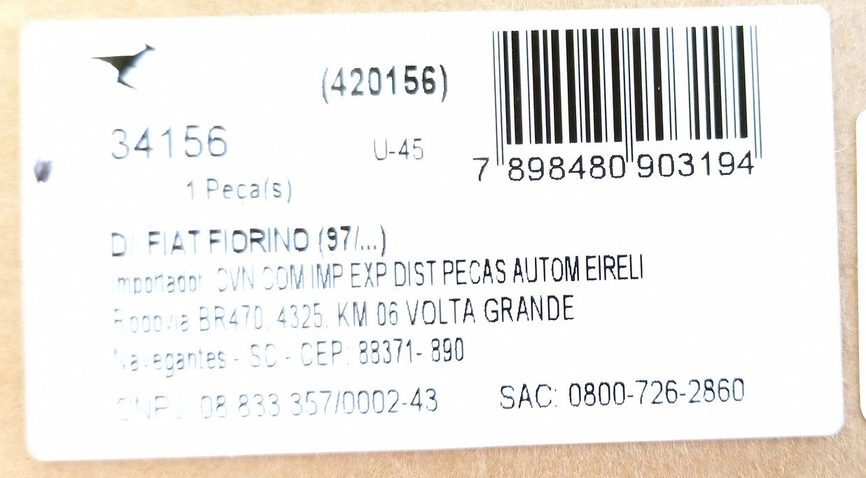 AMORTECEDOR DIANTEIRO OLEO FIAT UNO 89/2013 EXCETO WAY - PREMIO/ELBA 89/96 - DIREITO/ESQUERDO