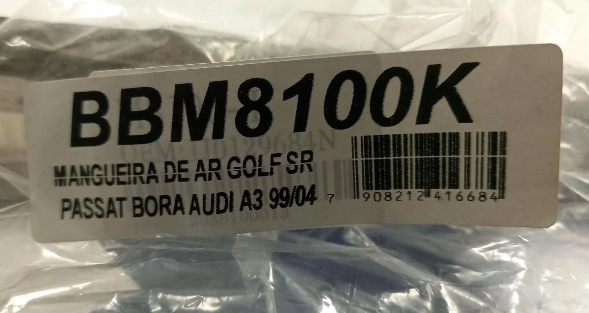 MANGUEIRA FILTRO DE AR VW GOLF SR/PASSAT/BORA 1999/2004 AUDI A3 1994/2004
