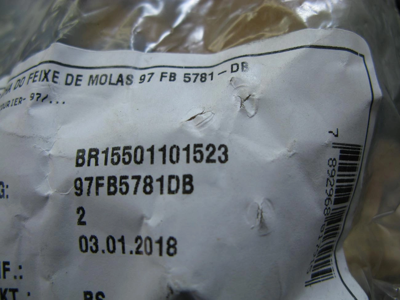 BUCHA DIANTEIRA FEIXE MOLAS TRASEIRO MOLA FORD COURIER 1997/2013 PARTE