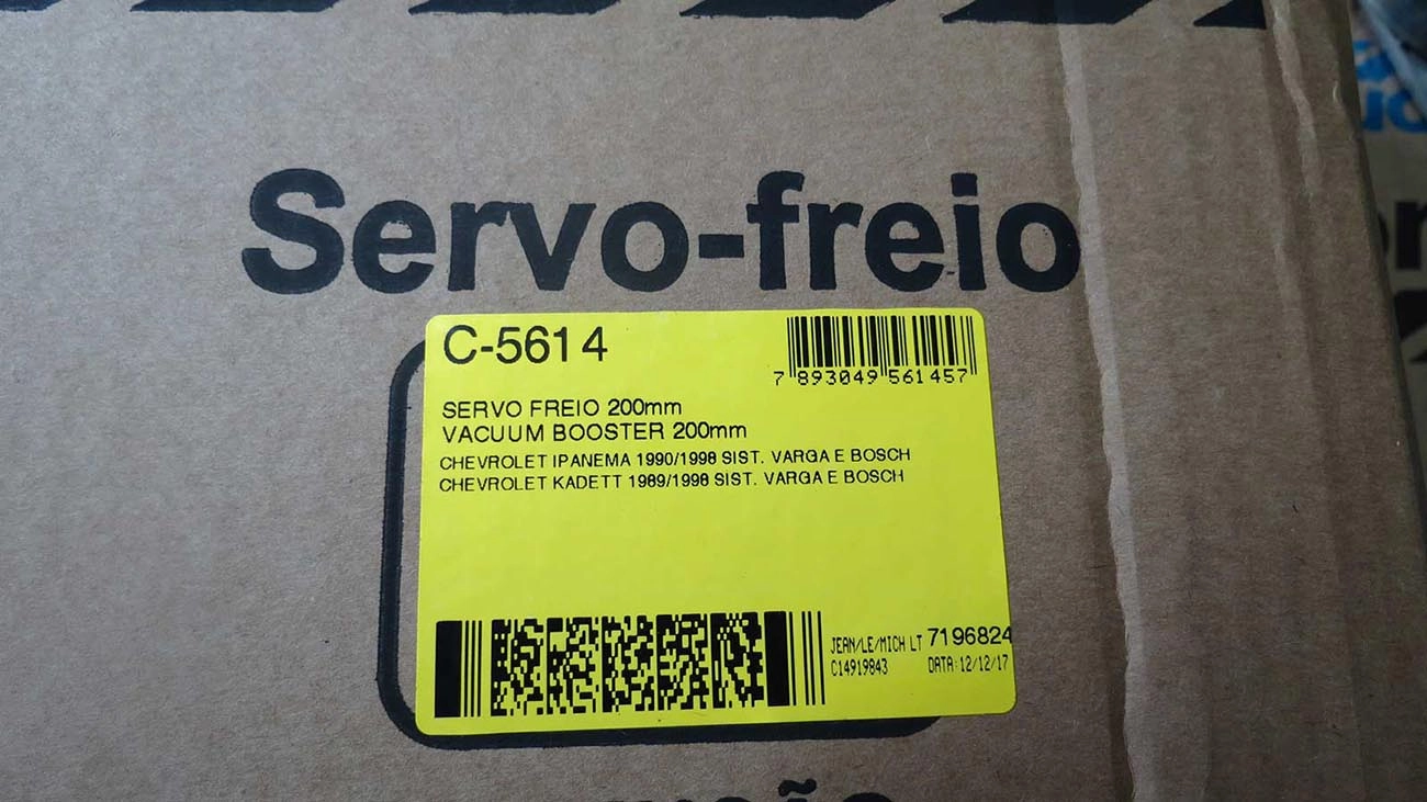 SERVO FREIO 200MM GM KADETT/IPANEMA 89/98 TODOS