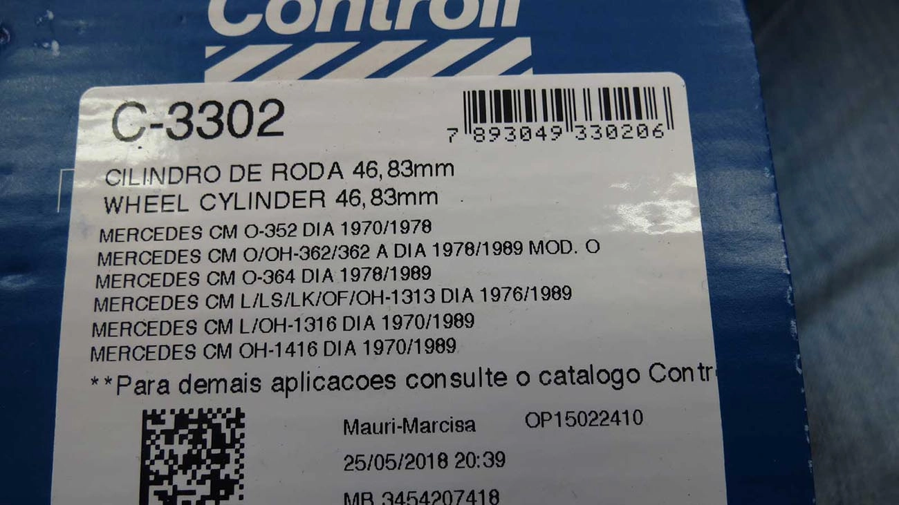 CILINDRO RODA FREIO DIANTEIRO DIREITO/ESQUERDO DIANTEIRA MB 352/362/364/1313/1316/1416/1419/1513/1516/1517 1-27/32 46,83MM