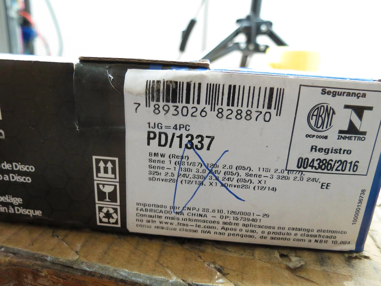 PASTILHA DE FREIO TRASEIRA BMW SERIE 1 2004/ - SERIE 3 2005/ - X1 2012/