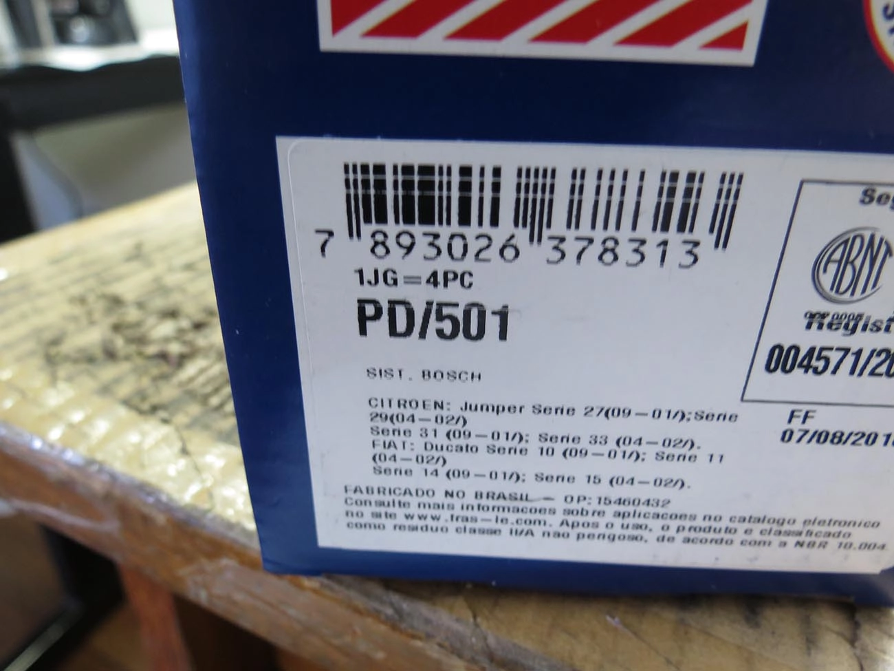 PASTILHA FREIO RODA TRASEIRA CITROEN JUMPER TODOS FIAT DUCATO PEUGEOT BOXER