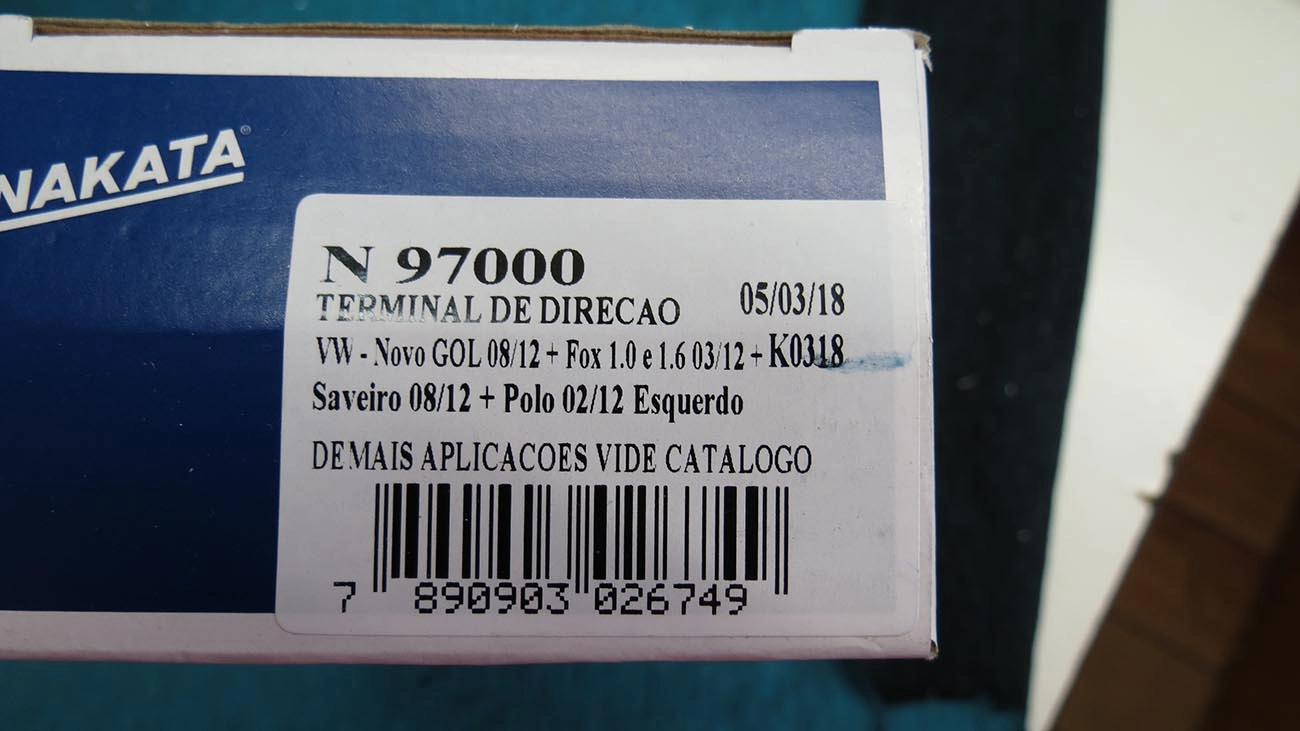 TERMINAL DIREÇÃO AUDI A1/A3 - VW FOX/  - NOVO GOL/SAVEIRO G5 - VER FICHA VEÍCULO PARA APLICAÇÃO