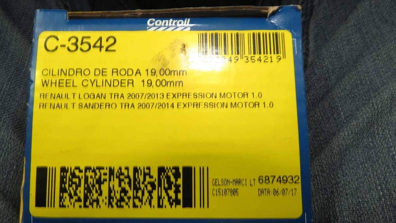 CILINDRO RODA TRASEIRA RENAULT LOGAN 07/13 - SANDERO 08/14 1.0 16V