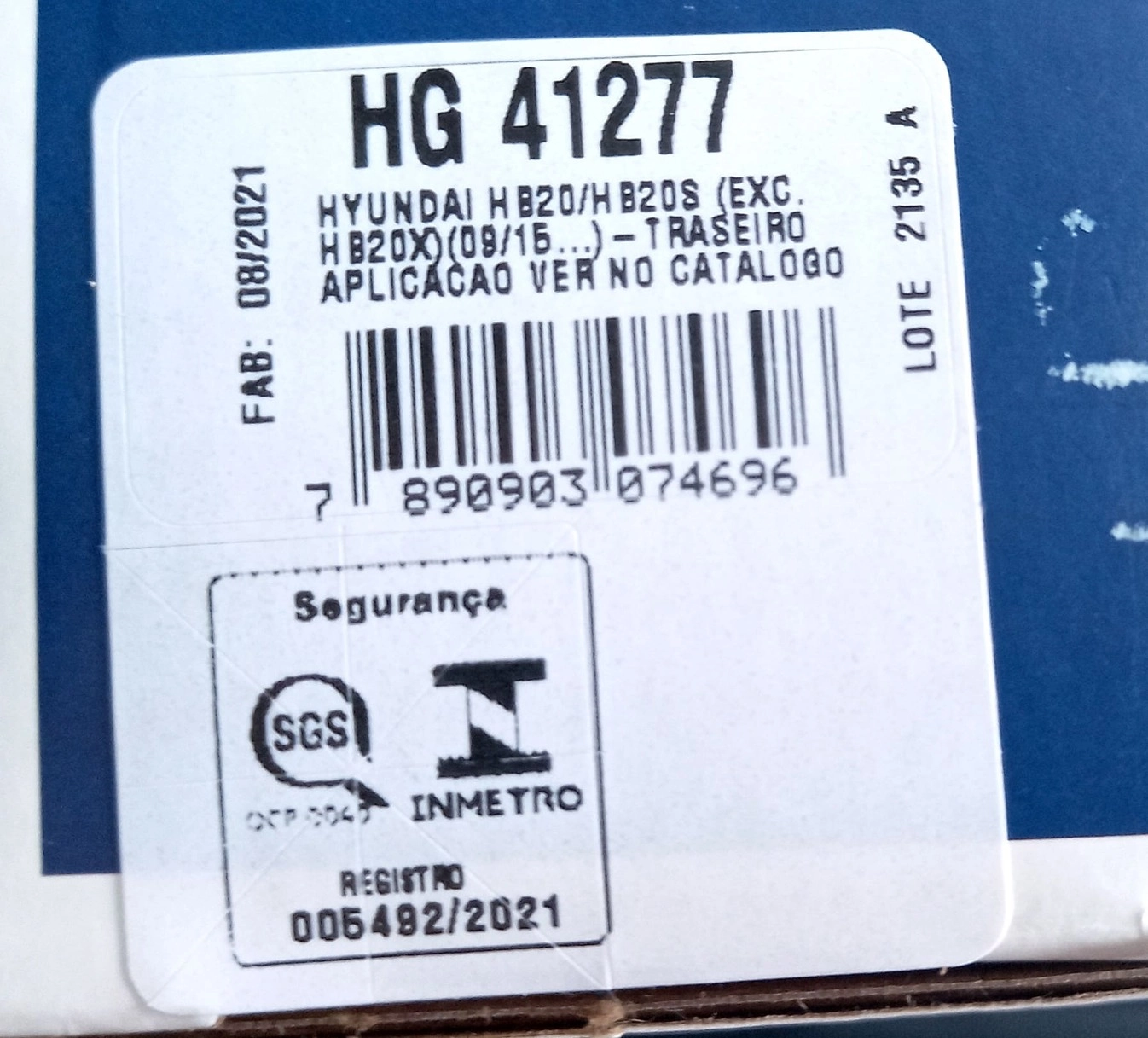 AMORTECEDOR TRASEIRO LD/LE HYUNDAI HB20/HB20S 2012/2019 - EXCETO HB20X