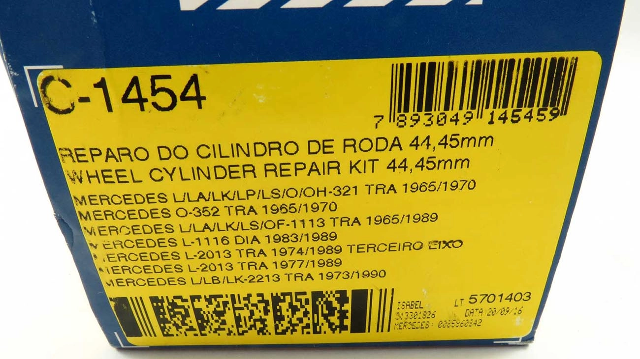 REPARO CILINDRO RODA 44.45MM MB 321/1111 57/70 1113/2013 65/89 2213 73/ DIANTEIRO