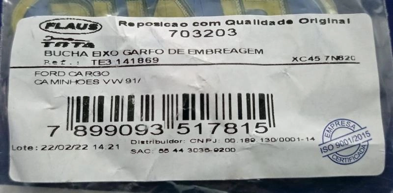 MarkⅡ BUCHA EIXO GARFO DA EMBREAGEM VW/FORD CAMINHÕES - METAL | Soccol