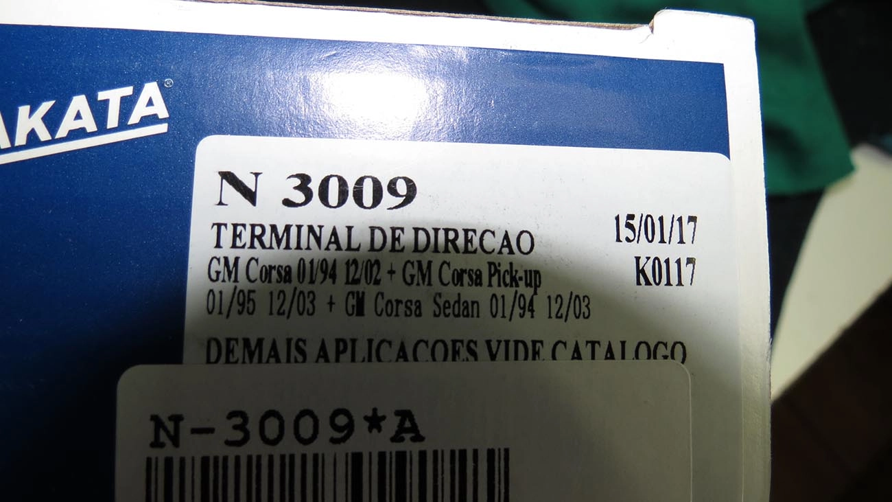 TERMINAL DIREÇÃO DIREITO/ESQUERDO M12X1,5 LD/LE GM CORSA/PICK UP 94/05.98 ROSCA GROSSA CAIXA SAGINAW/DHB