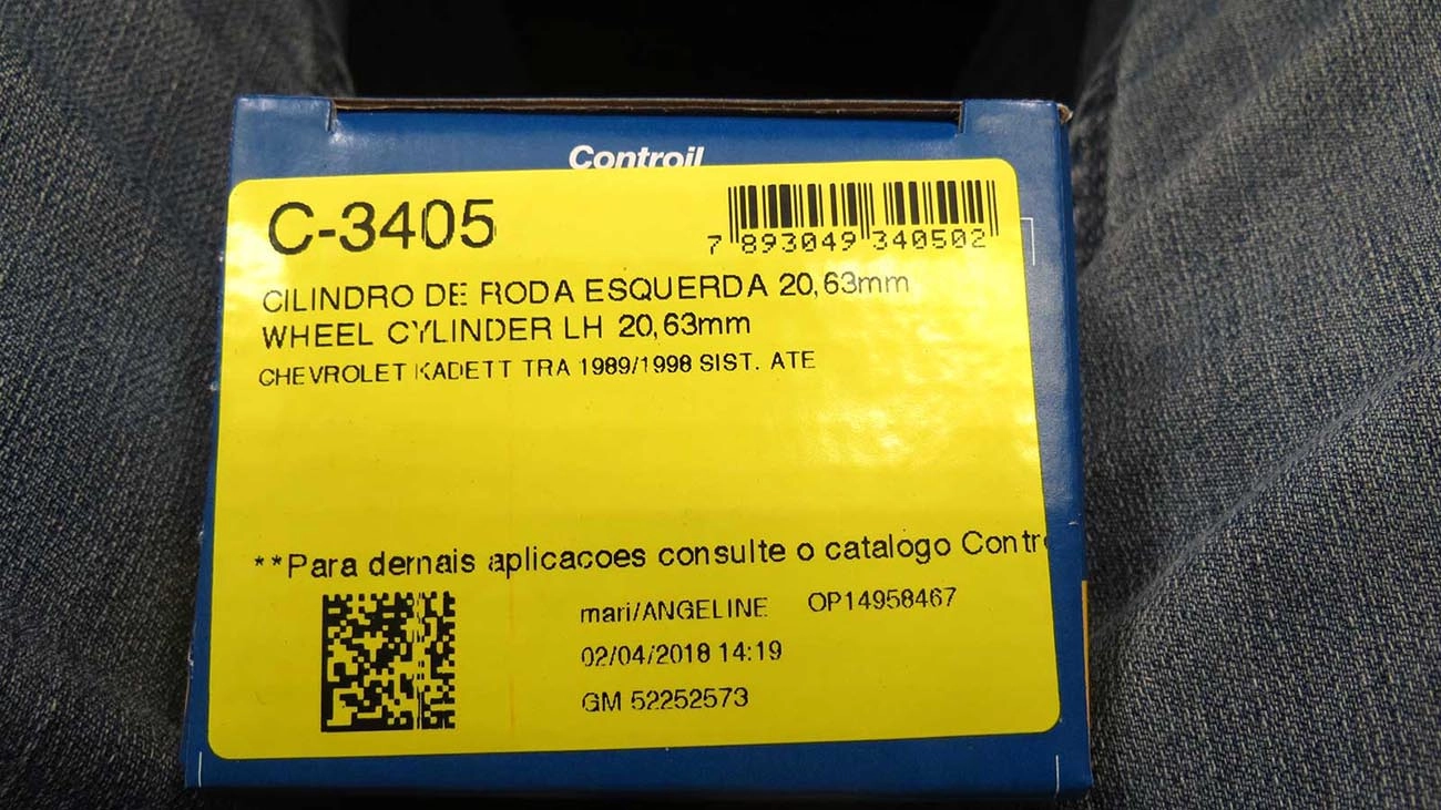 CILINDRO RODA FREIO TRASEIRO LADO ESQUERDO TRASEIRA ESQUERDA GM KADETT 89/98 20,63MM 13/16 SISTEMA TEVES ENCAIXE 27,5MM