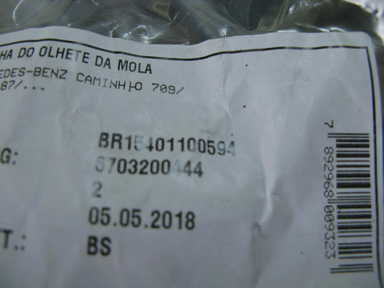 BUCHA FEIXE MOLAS DIANTEIRO OU TRASEIRO MOLA MB 709/812/912 DIANTEIRA