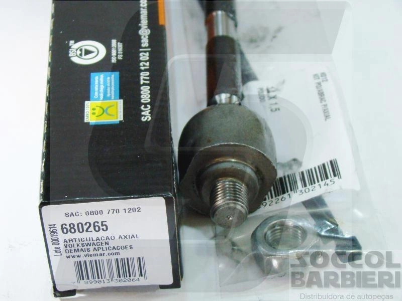ARTICULAÇÃO/BARRA AXIAL DIREÇÃO DIREITA/ESQUERDA MECÂNICA VW FOX 03/ NOVO POLO 02/ GOL 08/ CROSSFOX DH