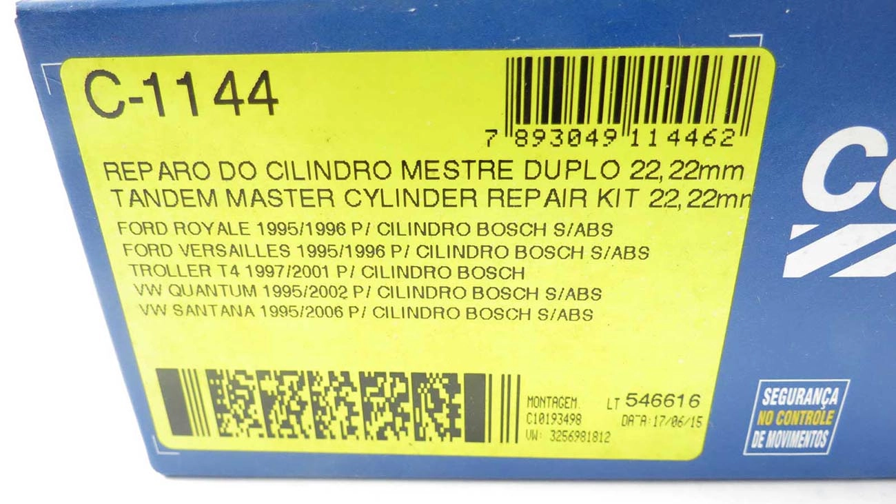 REPARO CILINDRO MESTRE DUPLO 22.22MM VW SANTANA/QUANTUM 95/ S/ABS 7/8