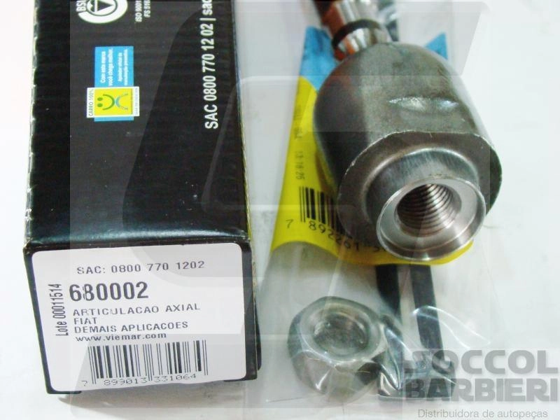 ARTICULAÇÃO/BARRA AXIAL M12X1,5 DIREÇÃO MECÂNICA FIAT 147/UNO/PREMIO/ELBA/FIORINO - 84/91