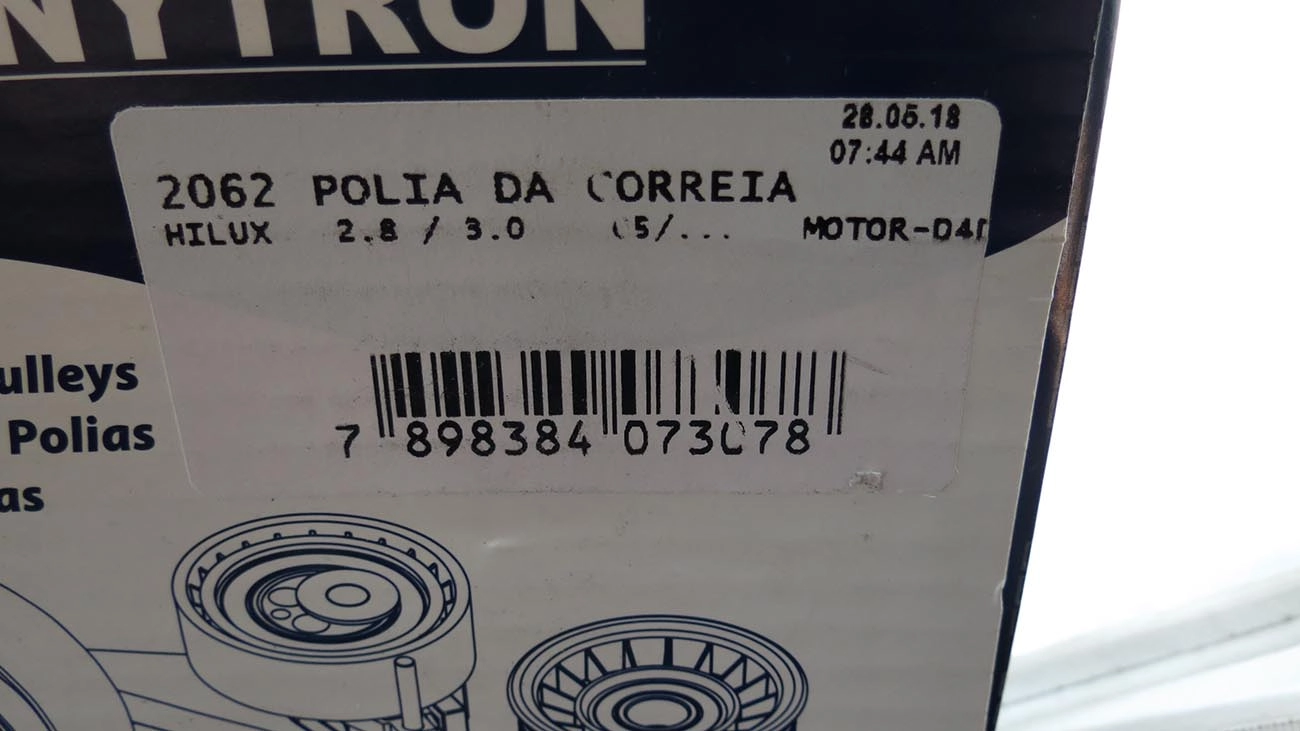 POLIA CORREIA DO MOTOR - TOYOTA HILUX 2.8/3.0 - D4D 05/