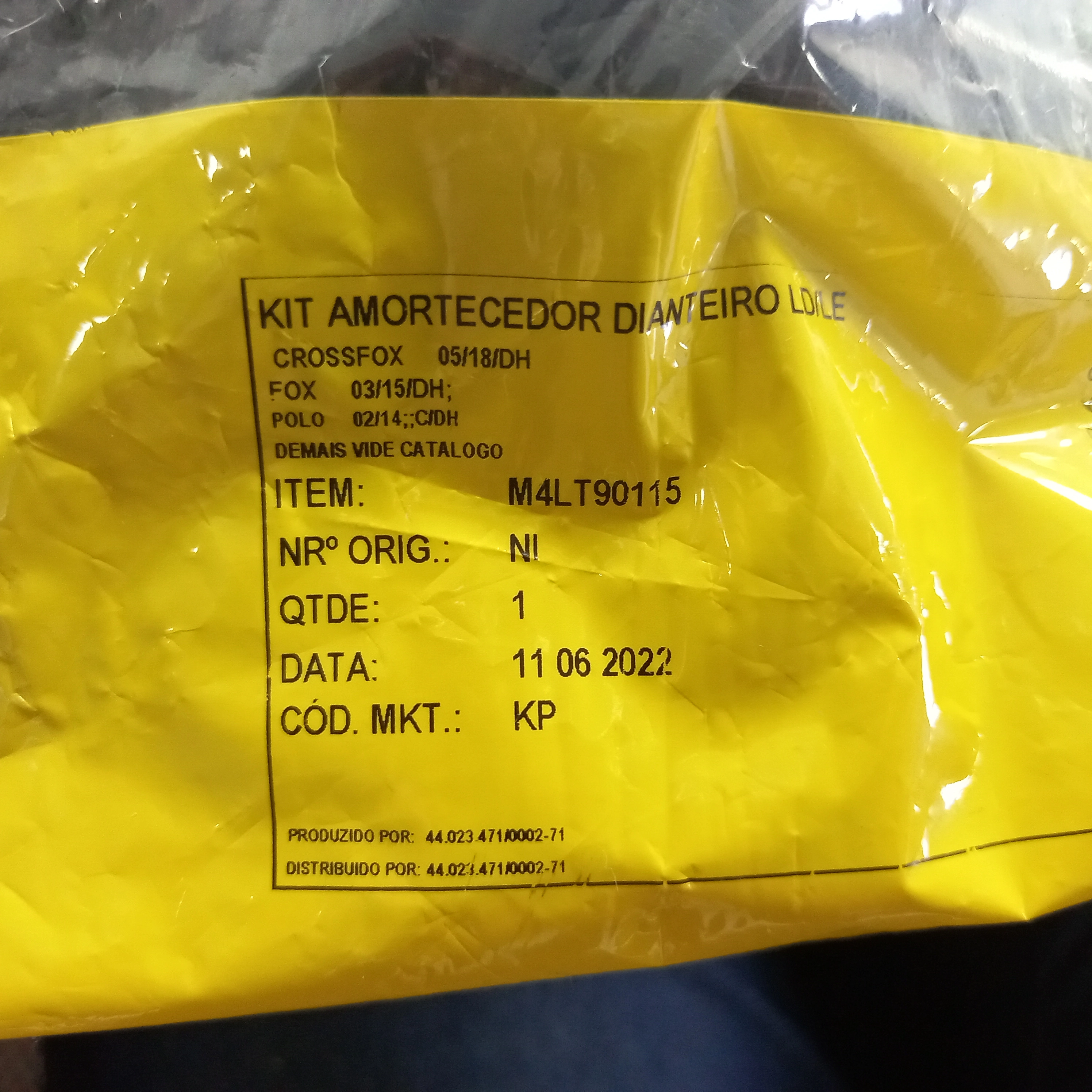 KIT AMORTECEDOR DIANTEIRO COMPLETO VW CROSSFOX 05/18 SPACEFOX 06/15 POLO 02/14 FOX 03/ - UM LADO