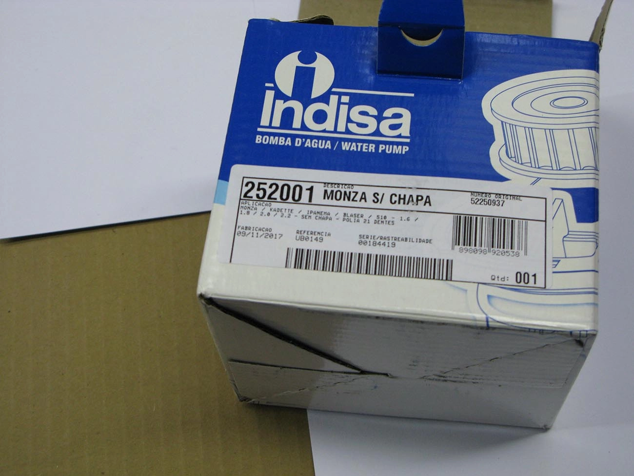 BOMBA AGUA GM MONZA/KADETT 82/86 E 89/95 - 21 DENTES